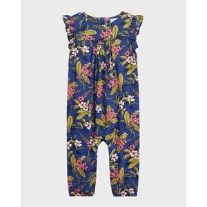 Ralph Lauren Floral Print Blue Baby Romper Jumpsuit Ruffle‎ Sleeve Summer Outfit